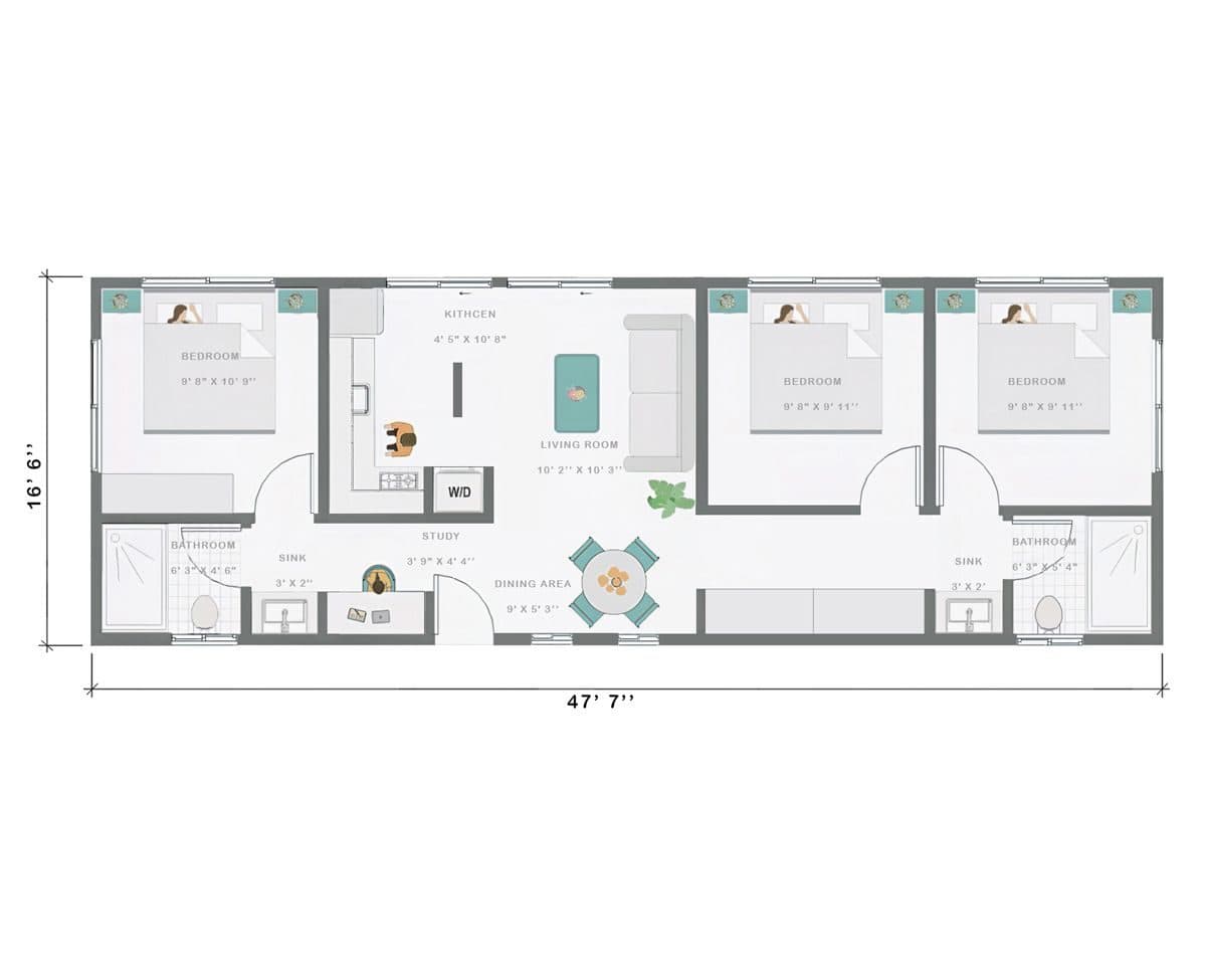 The Trio Floor Plan 1