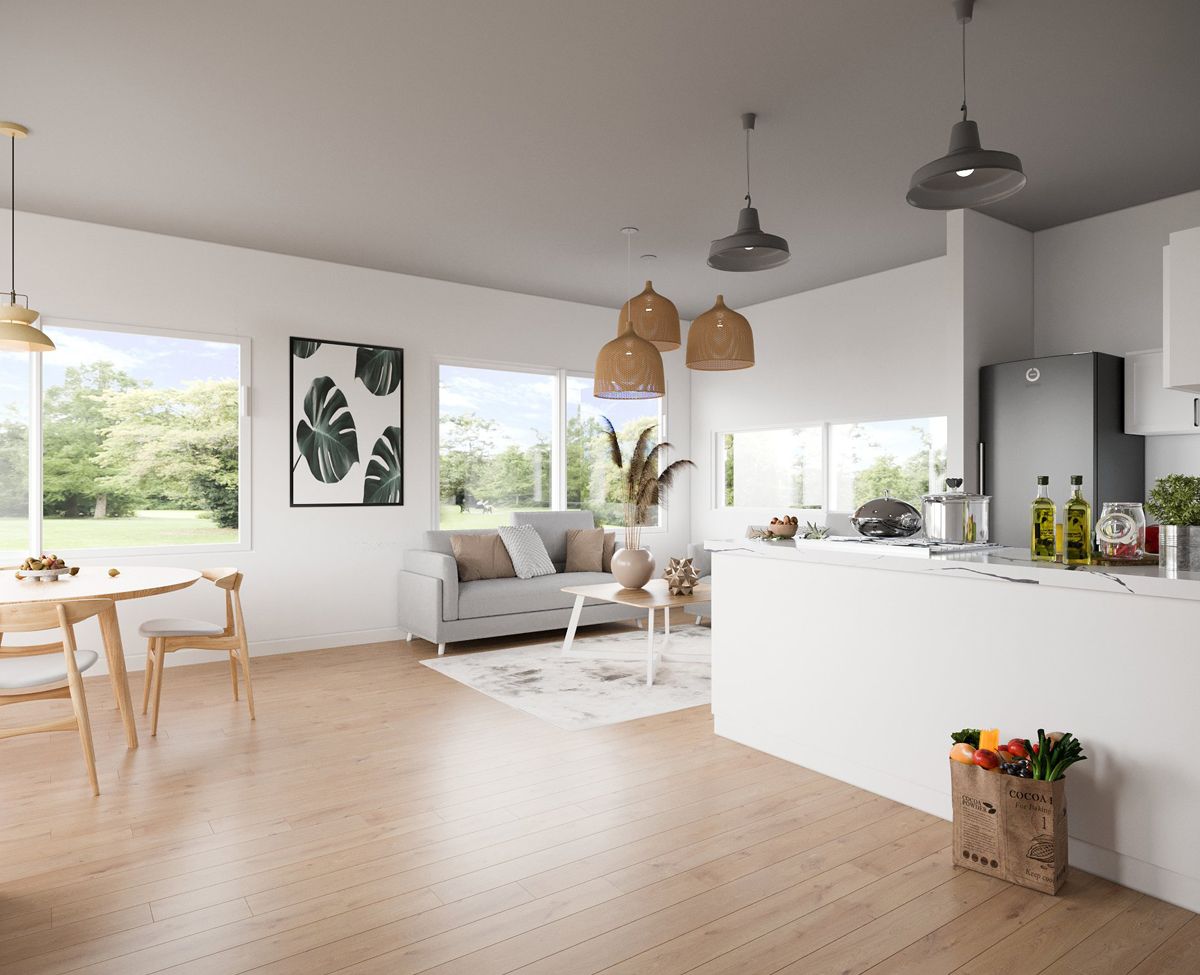 Light-filled living space in a backyard ADU. #interiordesign #californiahomes #ADUliving